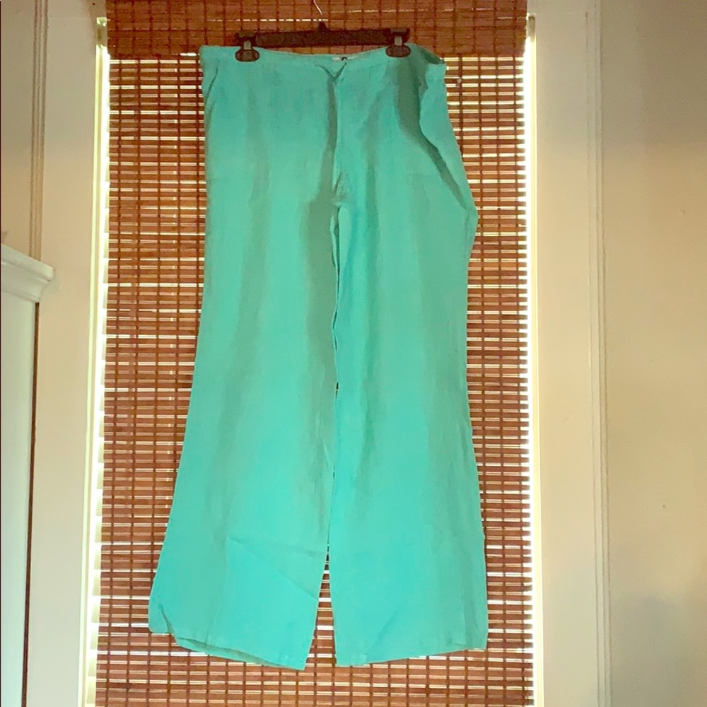 Victoria’s Secret Aqua Light-Weight Linen Pants